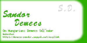 sandor demecs business card